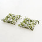 ARTPLANT Outdoor Dinning Seat Pads Cushions with Tie 19"x19"x4",Square Wicker Outdoor Tufted Chair Cushion,Set of 2