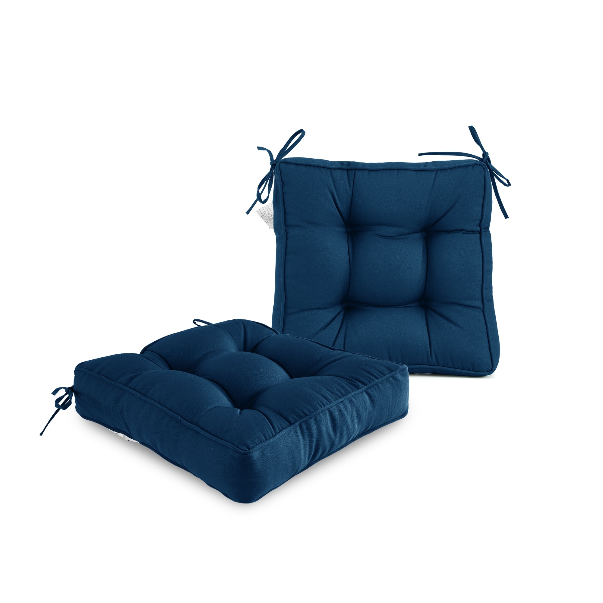 ARTPLAN Outdoor Seat Cushions,Pack of 2 Tufted  Patio Chair Pads 19x19x5 Inches Square Foam for Dining Chair