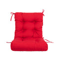 Artplan Outdoor Cushions Wicker Tufted Pillow with Back for Outdoor Furniture, Rocking Chair Cushion Premium Tufted Pads Set of Upper and Lower with Ties