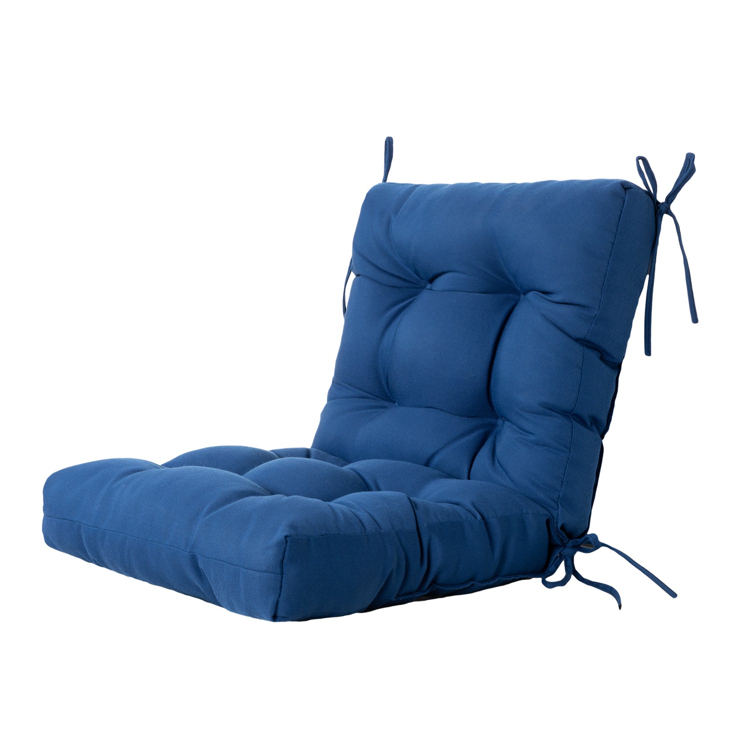 Artplan Outdoor Cushions Wicker Tufted Pillow with Back for Outdoor Furniture, Rocking Chair Cushion Premium Tufted Pads Set of Upper and Lower with Ties