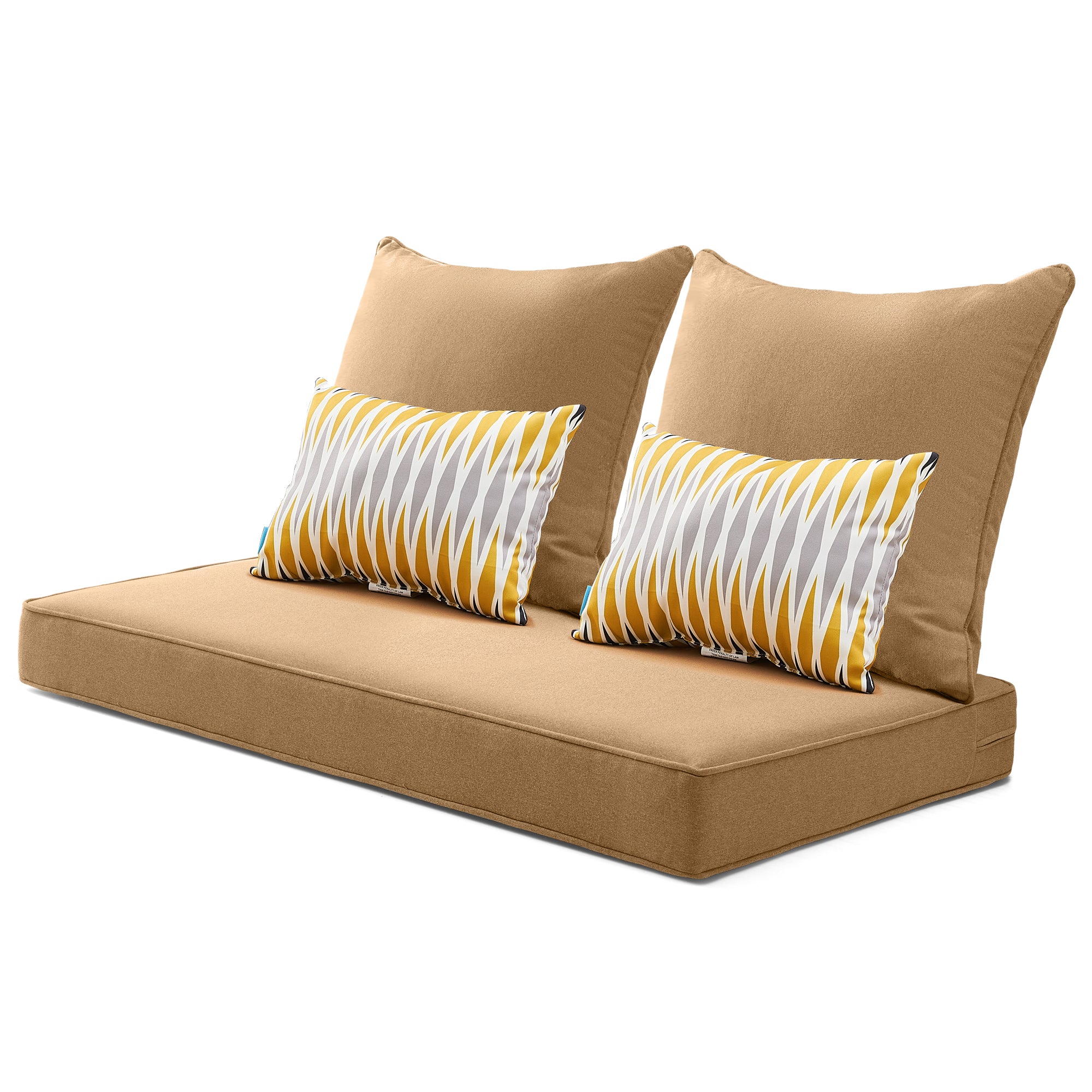 ARTPLAN Patio Bench Cushions Set of 5, Outdoor Sofa Cushions | All-Weather Fabric | Lumbar Support Pillows | Waterproof & Fade-Resistant for Sectionals