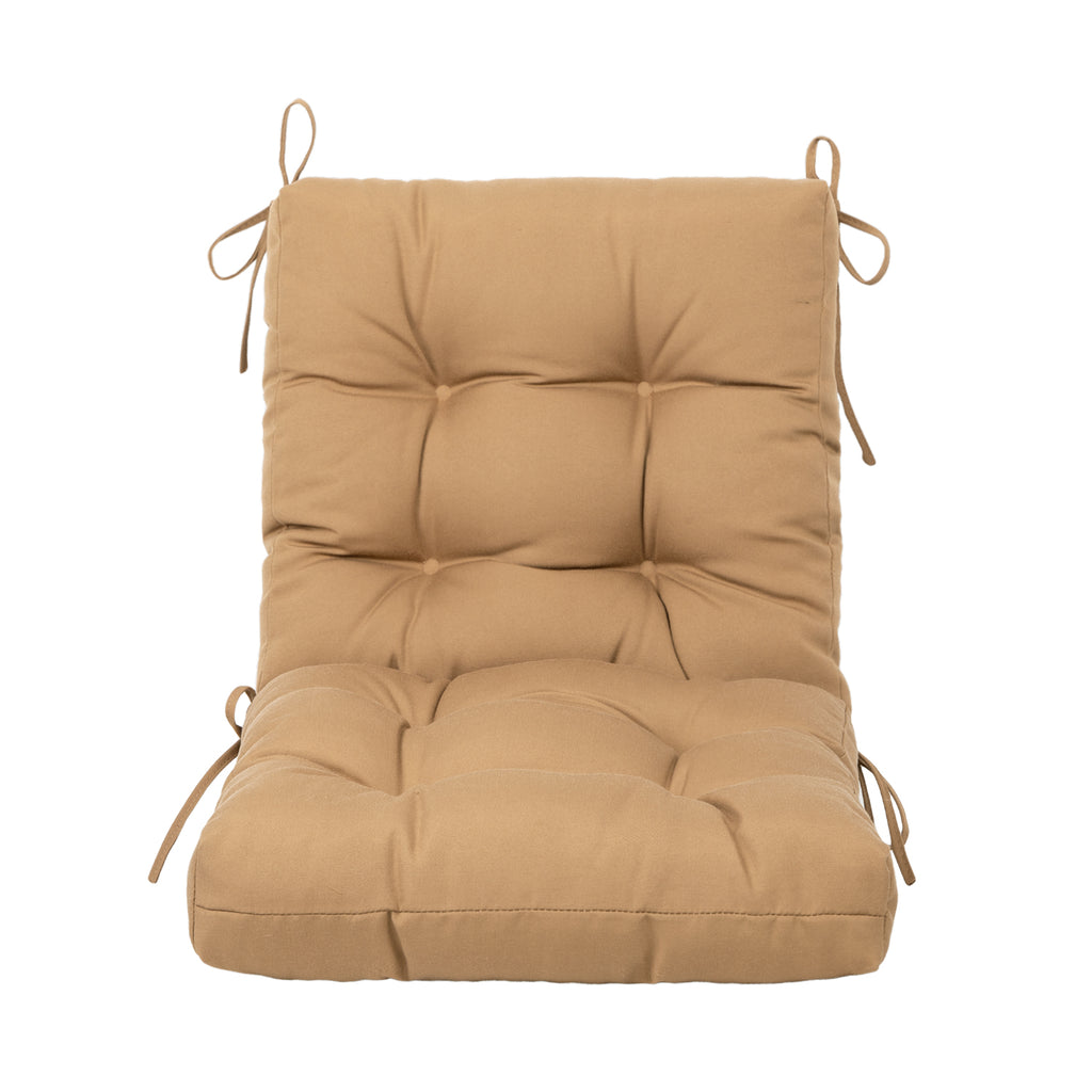Artplan Outdoor Cushions Wicker Tufted Pillow with Back for Outdoor Furniture, Rocking Chair Cushion Premium Tufted Pads Set of Upper and Lower with Ties