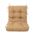 Artplan Outdoor Cushions Wicker Tufted Pillow with Back for Outdoor Furniture, Rocking Chair Cushion Premium Tufted Pads Set of Upper and Lower with Ties
