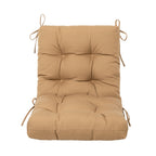 Artplan Outdoor Cushions Wicker Tufted Pillow with Back for Outdoor Furniture, Rocking Chair Cushion Premium Tufted Pads Set of Upper and Lower with Ties