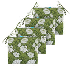 Outdoor Chair Cushions for Patio Furniture, Waterproof Outdoor Cushions, Round Corner Patio Chair Cushions Set of 4 with Ties,17"x16"x2"