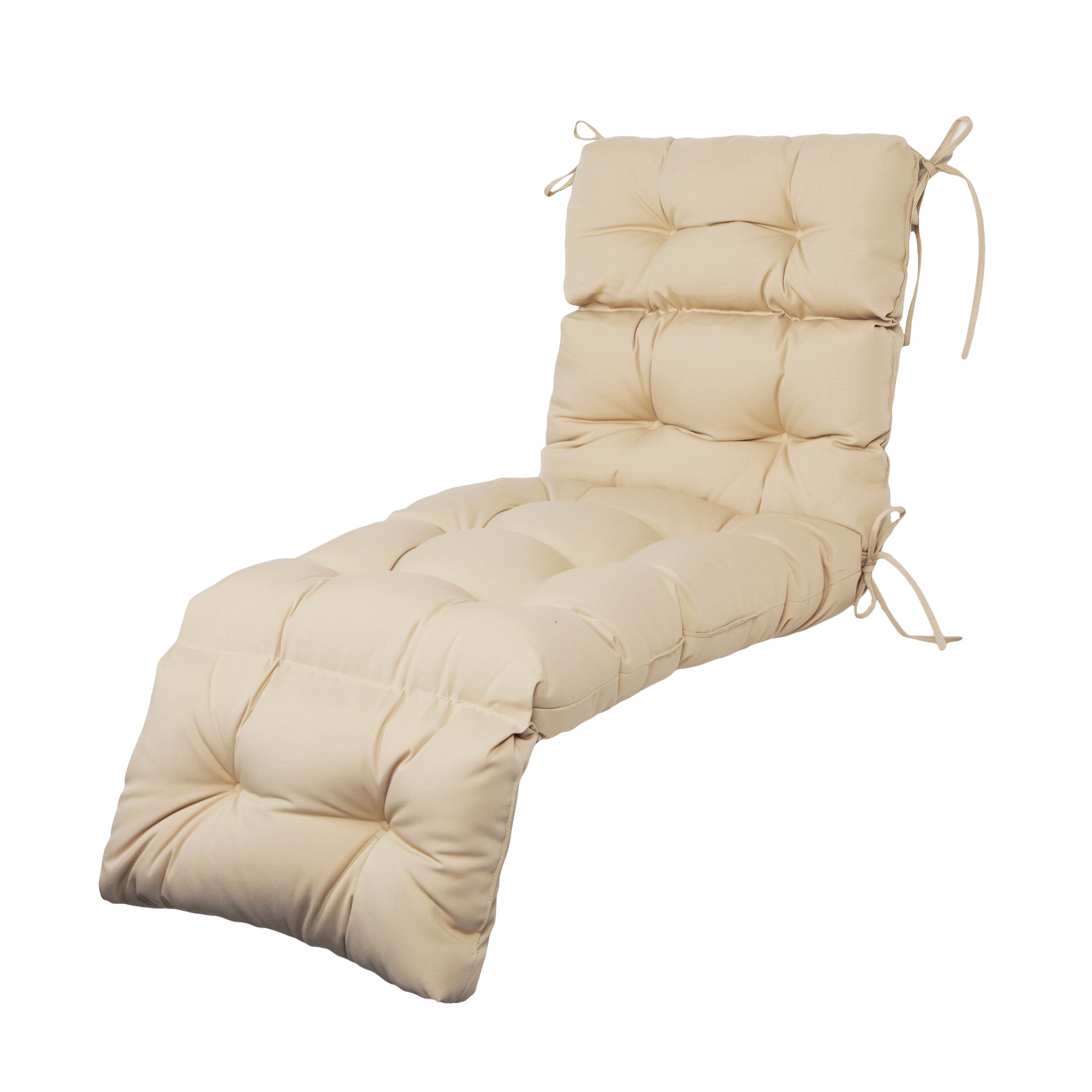 ARTPLAN Outdoor Chaise Lounge Cushion 72x22x4 inches, Floral Tufted Thick Replacement Cushion with Ties, All Weather Wicker Patio Furniture Cushion