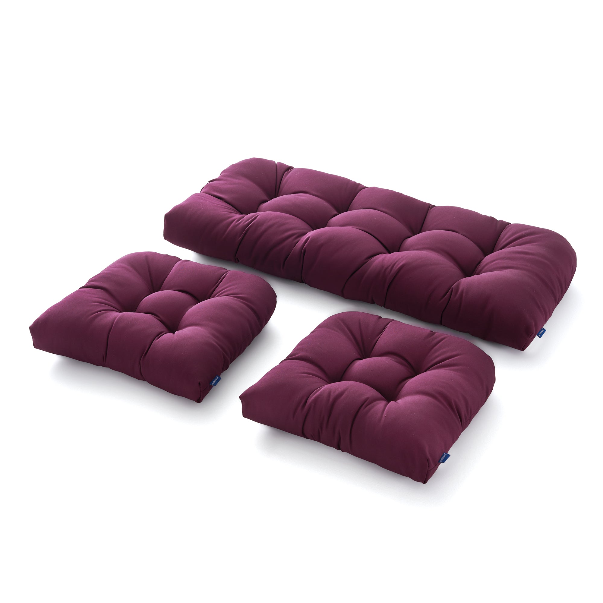 ARTPLAN Outdoor Chair Cushions,3 Piece Loveseat Outdoor Cushions Set,Tufted/Wicker Patio Cushion for Patio Furniture All Weather,44"x19"x5"