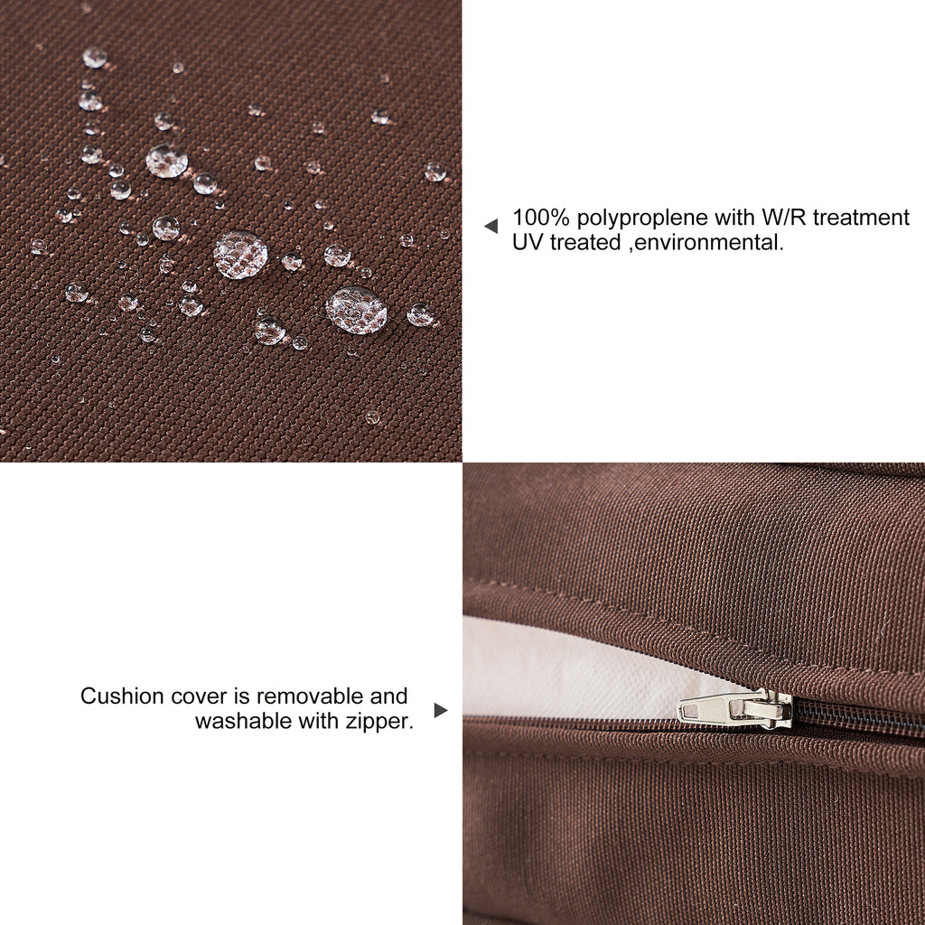 Outdoor Seat Cushion Set  24"W x 24"D x 4"T Waterproof & Fade Resistant Patio Furniture Cushions with Removable Zipper Cover, High-Resilience Foam for Chair Sofa Couch
