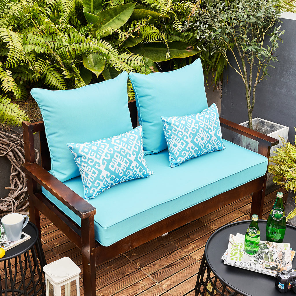 ARTPLAN Patio Bench Cushions Set of 5, Outdoor Sofa Cushions | All-Weather Fabric | Lumbar Support Pillows | Waterproof & Fade-Resistant for Sectionals