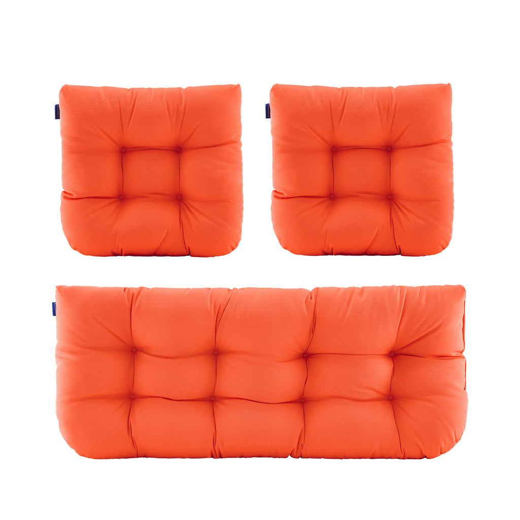 ARTPLAN Outdoor Chair Cushions,3 Piece Loveseat Outdoor Cushions Set,Tufted/Wicker Patio Cushion for Patio Furniture All Weather,44"x19"x5"