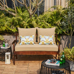 ARTPLAN Patio Bench Cushions Set of 5, Outdoor Sofa Cushions | All-Weather Fabric | Lumbar Support Pillows | Waterproof & Fade-Resistant for Sectionals