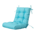 Artplan Outdoor Cushions Wicker Tufted Pillow with Back for Outdoor Furniture, Rocking Chair Cushion Premium Tufted Pads Set of Upper and Lower with Ties