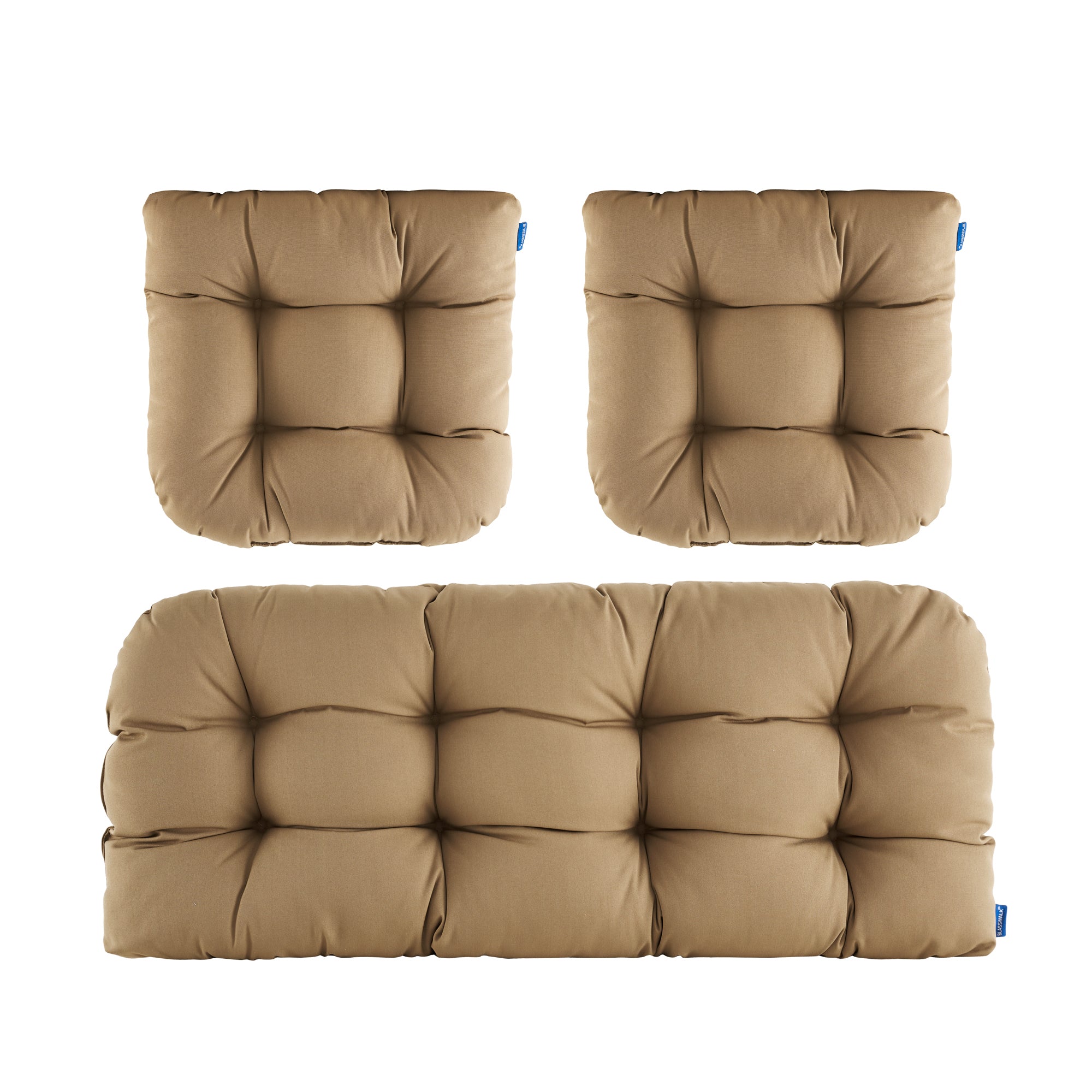 ARTPLAN Outdoor Chair Cushions,3 Piece Loveseat Outdoor Cushions Set,Tufted/Wicker Patio Cushion for Patio Furniture All Weather,44"x19"x5"