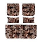 ARTPLAN Outdoor Cushions for Settee,Wicker Loveseat Cushions with Tie,Tufted Patio Cushions 2 U-Shaped Set of 5 Piece,L44xW19,Floral,