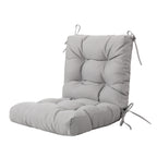 Artplan Outdoor Cushions Wicker Tufted Pillow with Back for Outdoor Furniture, Rocking Chair Cushion Premium Tufted Pads Set of Upper and Lower with Ties