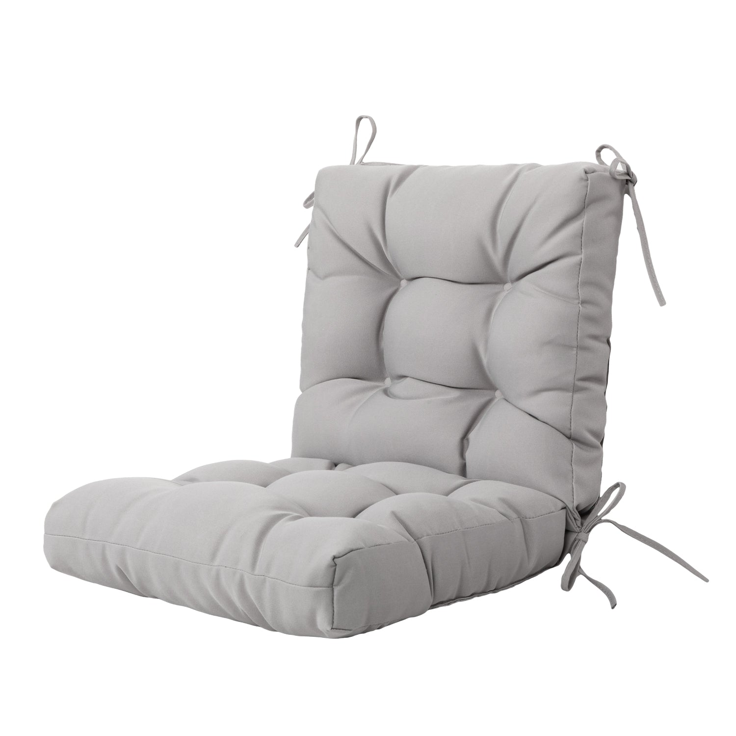 Artplan Outdoor Cushions Wicker Tufted Pillow with Back for Outdoor Furniture, Rocking Chair Cushion Premium Tufted Pads Set of Upper and Lower with Ties