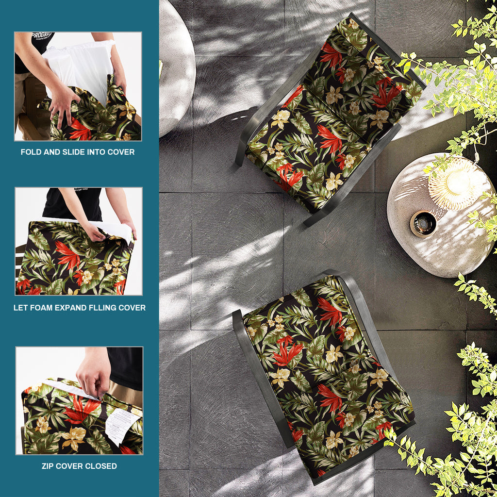 ARTPLAN Outdoor Deep Seat Slipcovers，Set of 2 24x24x6" 18x24 Olefin,Square Outdoor Cushion Cover, for Patio Funiture