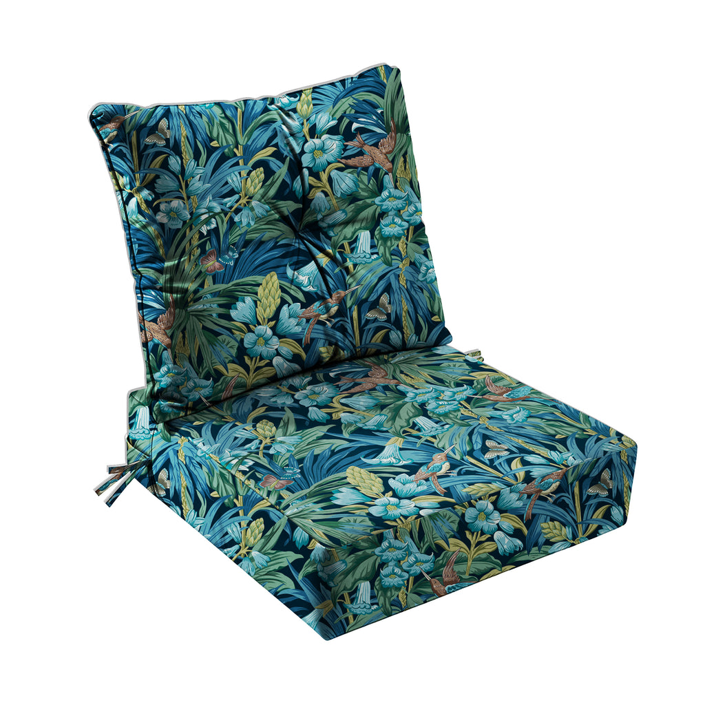 Outdoor Seat Cushion Set  24"W x 24"D x 4"T Waterproof & Fade Resistant Patio Furniture Cushions with Removable Zipper Cover, High-Resilience Foam for Chair Sofa Couch
