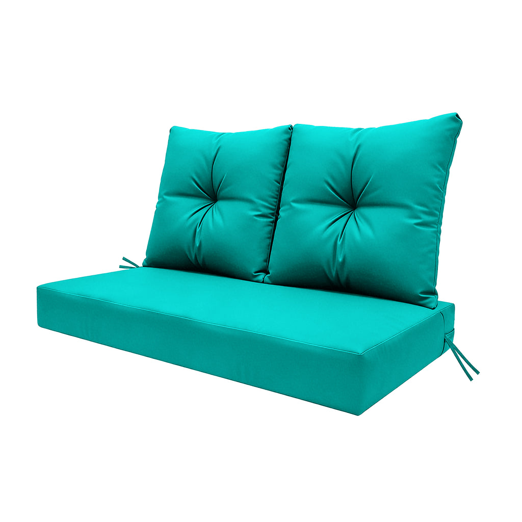 ARTPLAN Outdoor Loveseat Deep Seat Cushion Set, 46"x24"x4" Water Repellent Fade-Resistant Patio Cushions, Solution-Dyed Fabric with Removable Zipper Cover, High-Density Foam for Bench, Swing & Patio Furniture