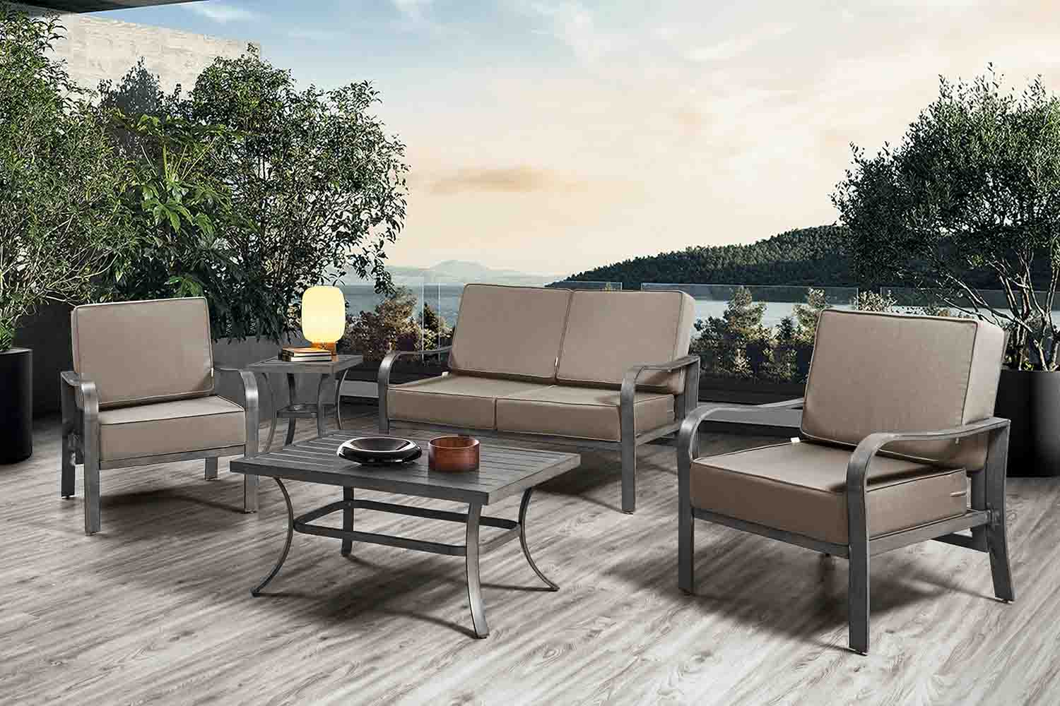 ARTPLAN Outdoor Cushions for Patio Furniture, 24x24x6" Thick Seat Cushion Set, Fade Resistant, Deep Seat Bottom and Back Cushion with Removable Cover