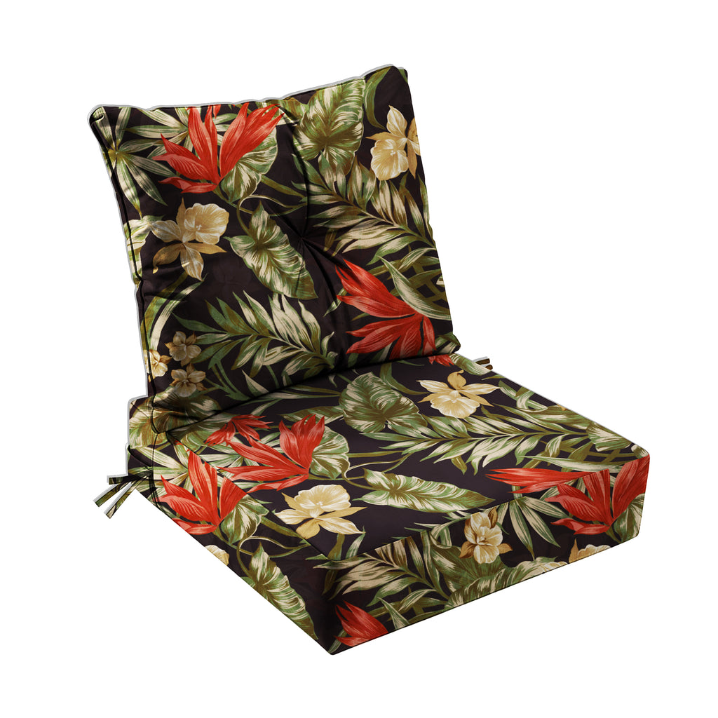 Outdoor Seat Cushion Set  24"W x 24"D x 4"T Waterproof & Fade Resistant Patio Furniture Cushions with Removable Zipper Cover, High-Resilience Foam for Chair Sofa Couch