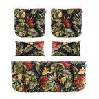 ARTPLAN Outdoor Cushions for Settee,Wicker Loveseat Cushions with Tie,Tufted Patio Cushions 2 U-Shaped Set of 5 Piece,L44xW19,Floral,