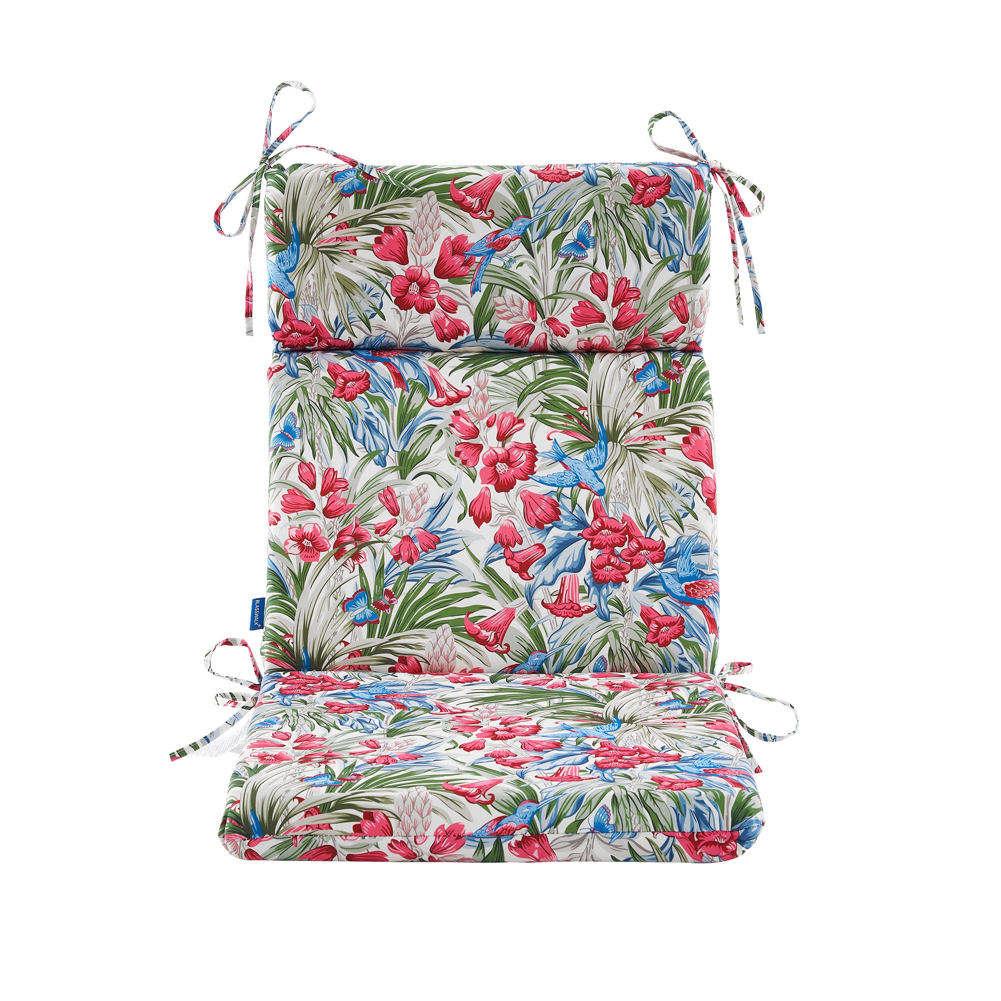 ARTPLAN Outdoor Chair Cushion,Seat & High Back Adirondack Rocking Wicker Chair Lawn Foam Cushion for Patio Furniture,45.5"x21"x3"