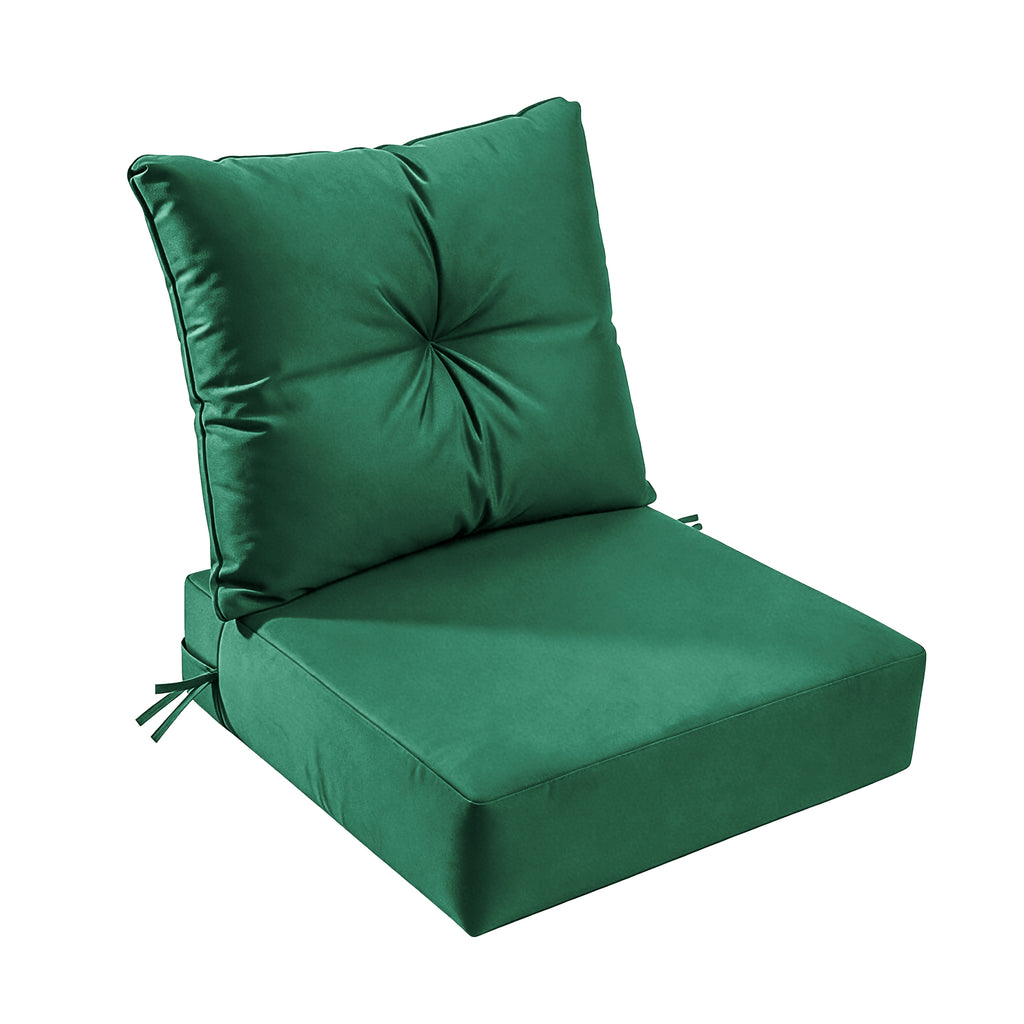 Outdoor Seat Cushion Set  24"W x 24"D x 4"T Waterproof & Fade Resistant Patio Furniture Cushions with Removable Zipper Cover, High-Resilience Foam for Chair Sofa Couch