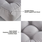 ARTPLAN Outdoor Seat Cushions,Pack of 2 Tufted  Patio Chair Pads 19x19x5 Inches Square Foam for Dining Chair