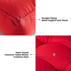 ARTPLAN Outdoor Seat Cushions,Pack of 2 Tufted  Patio Chair Pads 19x19x5 Inches Square Foam for Dining Chair