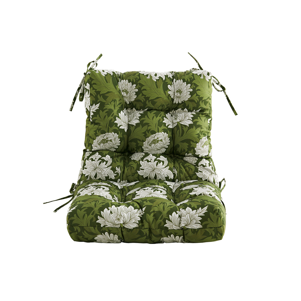 ARTPLAN Patio Chair Cushions Combined Seat and Back,Tufted Outdoor Swivel Chair Cushion with Tie,40"x20"x4",Floral