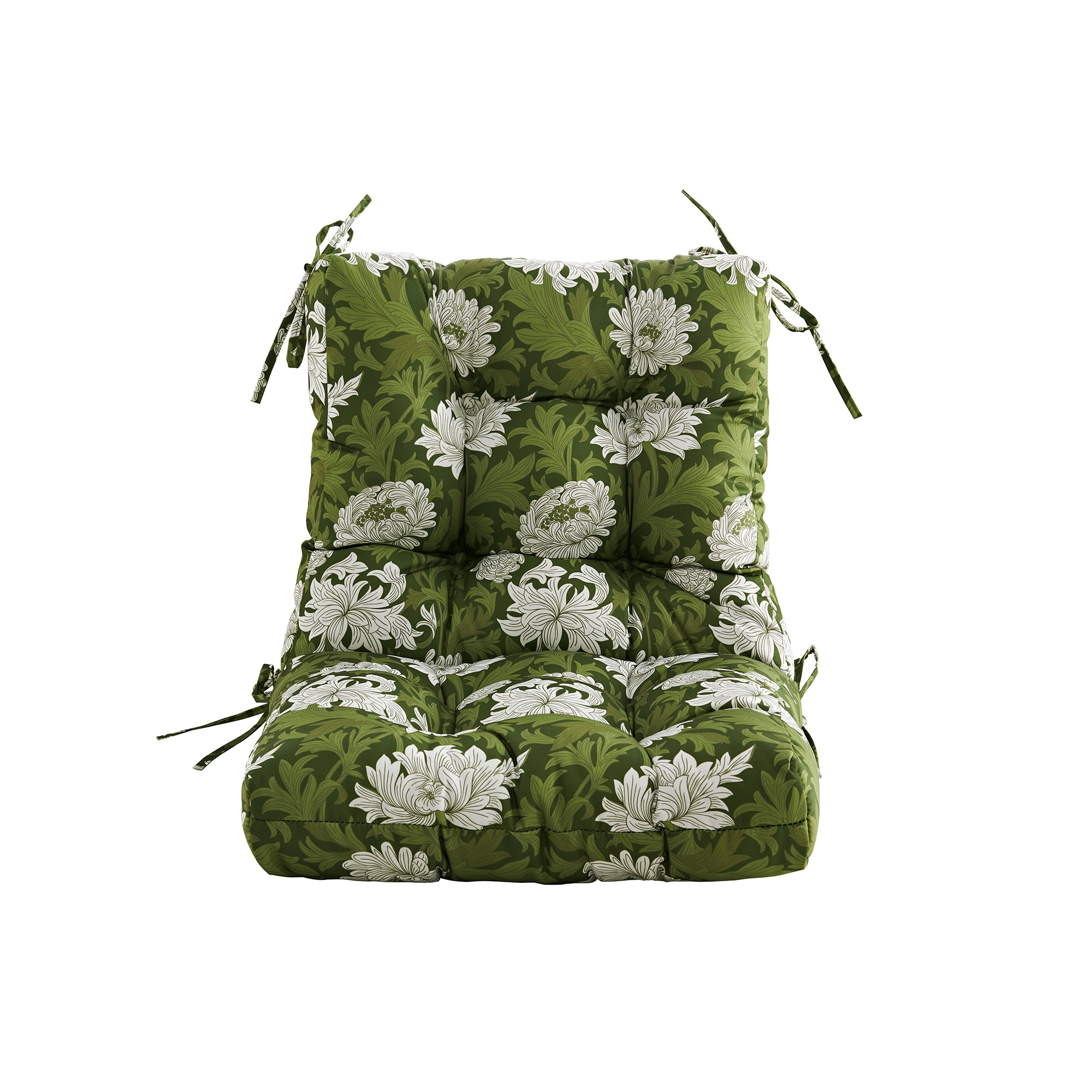ARTPLAN Patio Chair Cushions Combined Seat and Back,Tufted Outdoor Swivel Chair Cushion with Tie,40"x20"x4",Floral