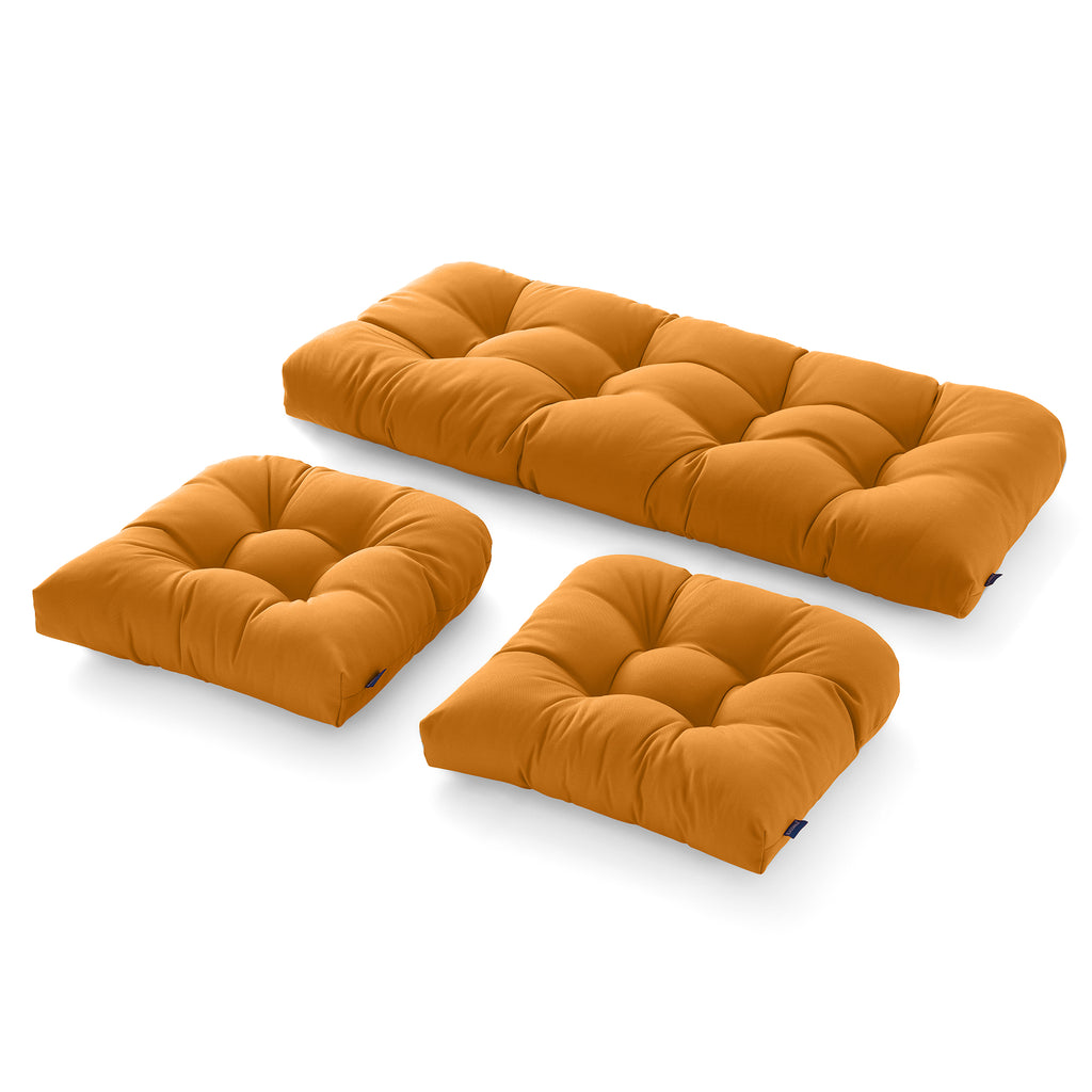 ARTPLAN Outdoor Chair Cushions,3 Piece Loveseat Outdoor Cushions Set,Tufted/Wicker Patio Cushion for Patio Furniture All Weather,44"x19"x5"