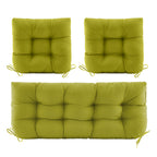 3 Pieces Outdoor Chair Cushions Clearance with Ties,44x19x5 Inches,1 Love seat &2 U-Shape Tufted Patio Bench Cushions for Wicker Outdoor Furniture,All Weather,