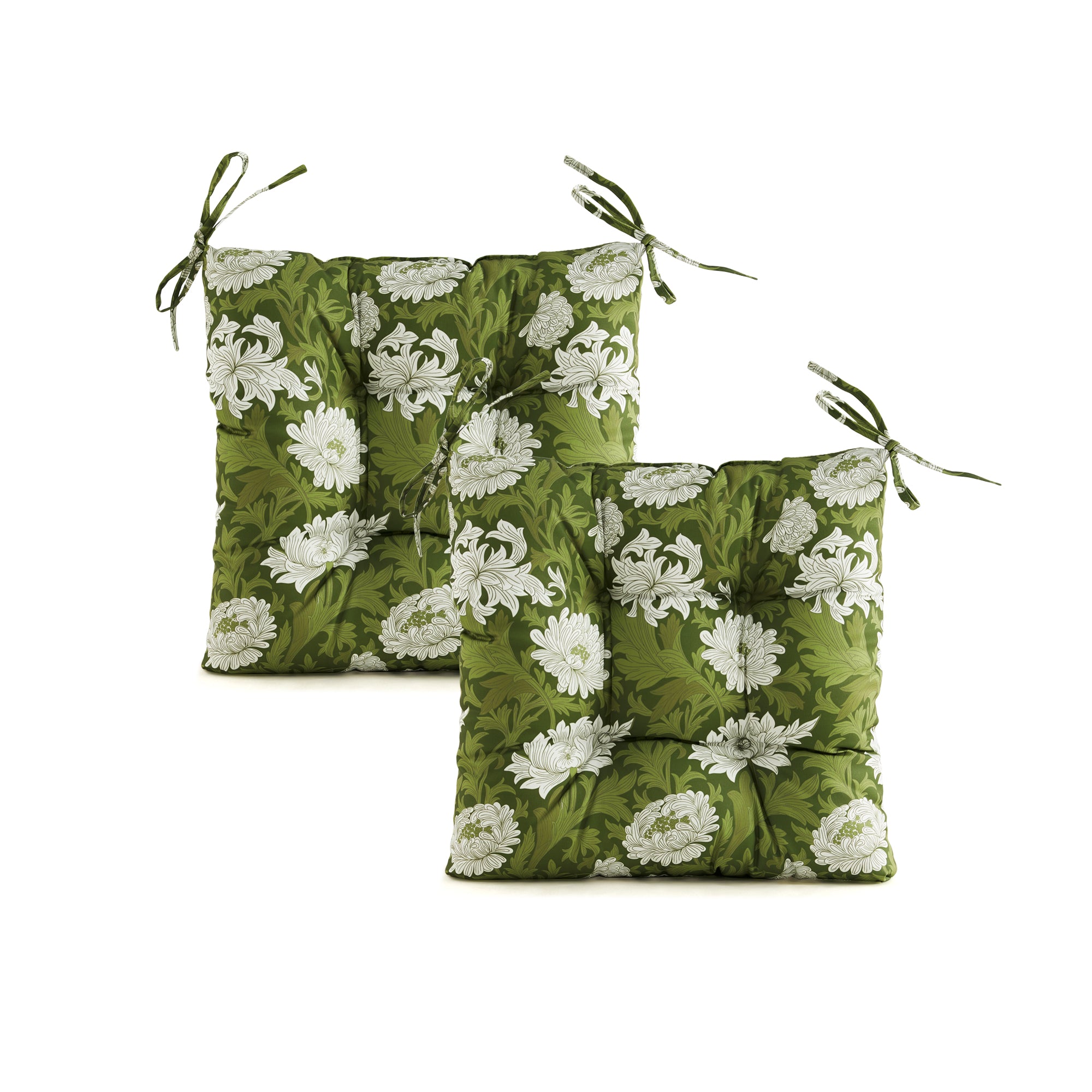 ARTPLANT Outdoor Dinning Seat Pads Cushions with Tie 19"x19"x4",Square Wicker Outdoor Tufted Chair Cushion,Set of 2