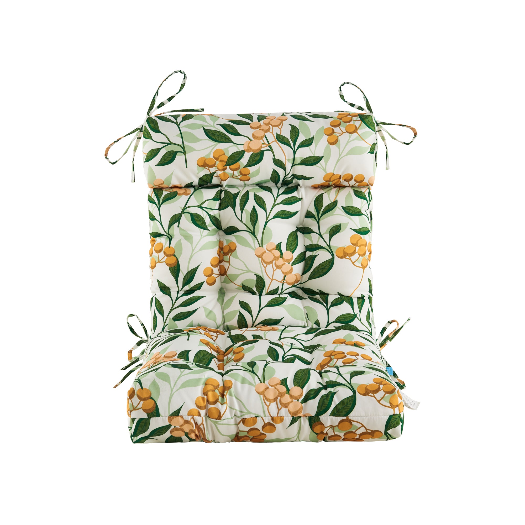 ARTPLAN Patio Chair Cushions Combined Seat and Back,Tufted Outdoor Swivel Chair Cushion with Tie,40"x20"x4"，Floral