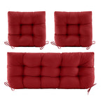 3 Pieces Outdoor Chair Cushions Clearance with Ties,44x19x5 Inches,1 Love seat &2 U-Shape Tufted Patio Bench Cushions for Wicker Outdoor Furniture,All Weather,
