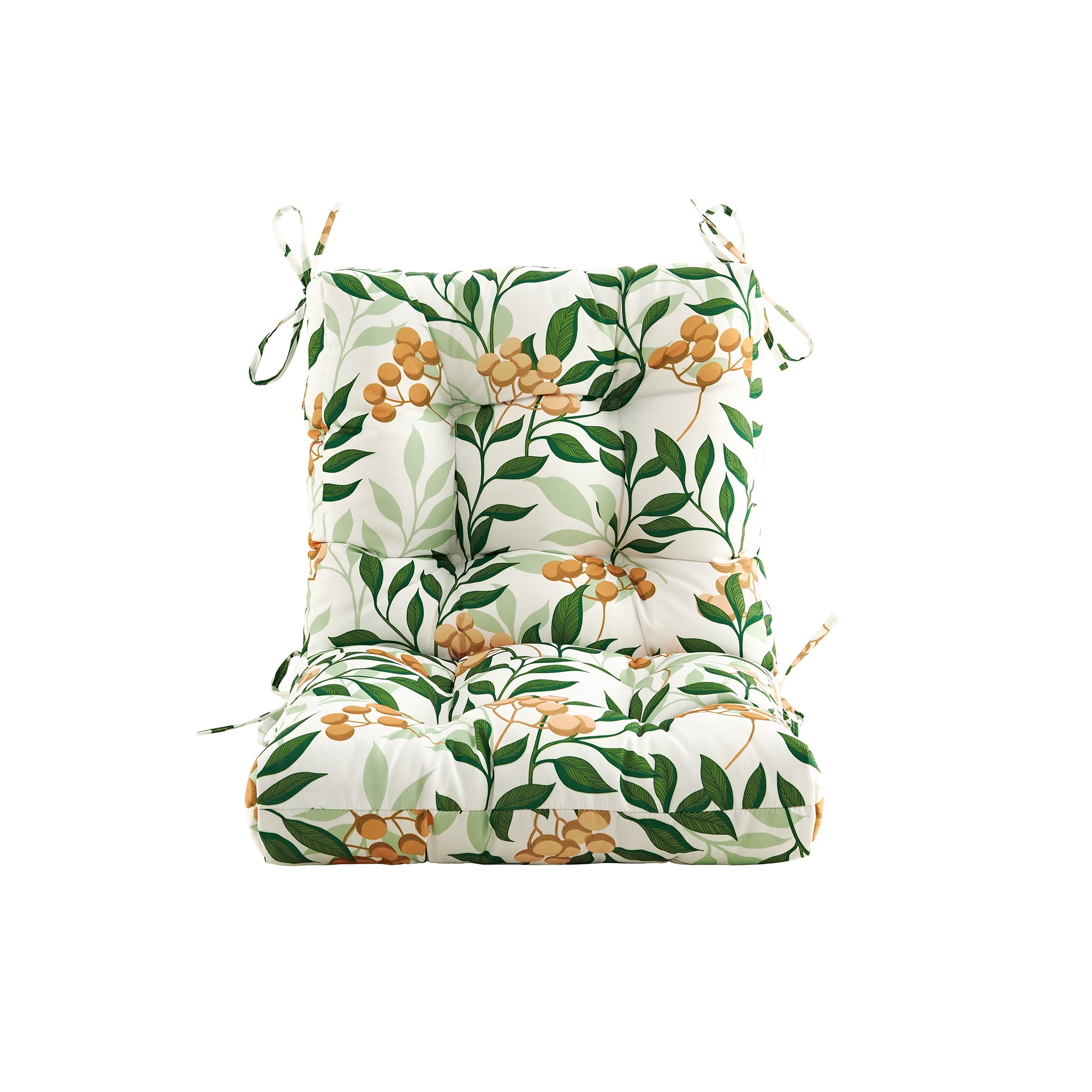 ARTPLAN Patio Chair Cushions Combined Seat and Back,Tufted Outdoor Swivel Chair Cushion with Tie,40"x20"x4",Floral