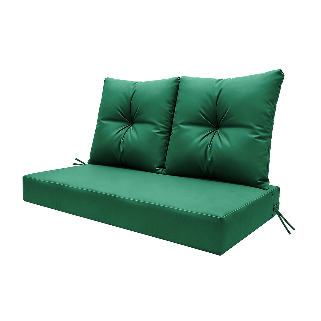 ARTPLAN Outdoor Loveseat Deep Seat Cushion Set, 46"x24"x4" Water Repellent Fade-Resistant Patio Cushions, Solution-Dyed Fabric with Removable Zipper Cover, High-Density Foam for Bench, Swing & Patio Furniture