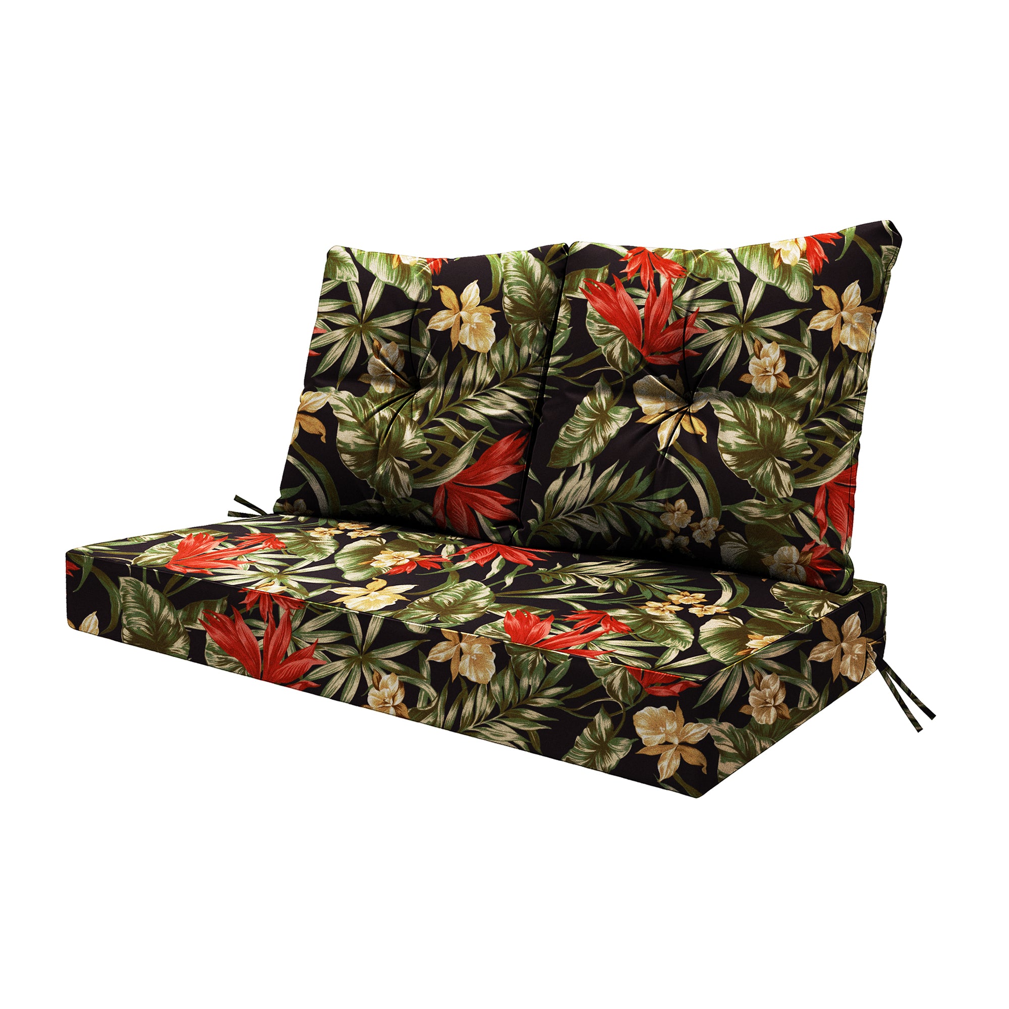 ARTPLAN Outdoor Loveseat Deep Seat Cushion Set, 46"x24"x4" Water Repellent Fade-Resistant Patio Cushions, Solution-Dyed Fabric with Removable Zipper Cover, High-Density Foam for Bench, Swing & Patio Furniture
