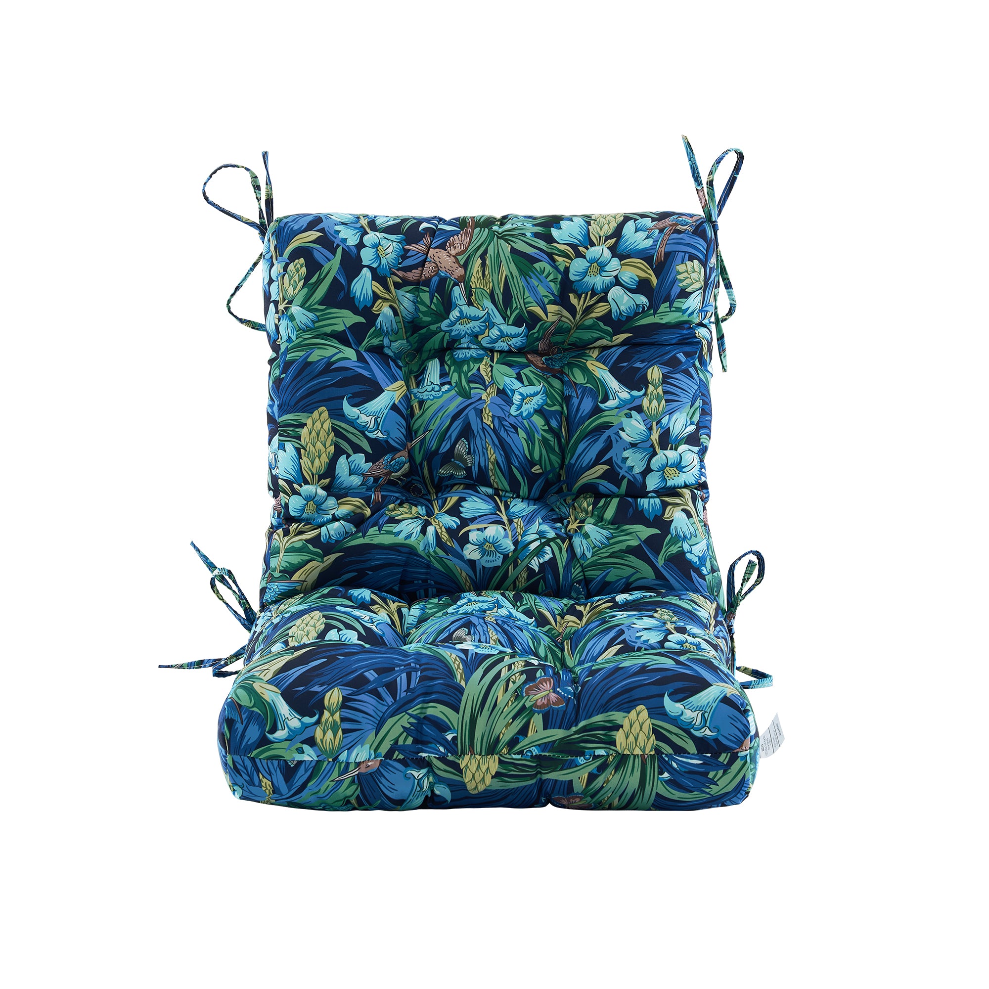 ARTPLAN Patio Chair Cushions Combined Seat and Back,Tufted Outdoor Swivel Chair Cushion with Tie,40"x20"x4",Floral