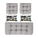 ARTPLAN All Weather Chair Outdoor Cushions Settee Loveseat Bench Cushions Set of 5 Wicker Tufted Pillow for Patio Outdoor Furniture