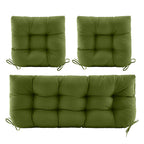 3 Pieces Outdoor Chair Cushions Clearance with Ties,44x19x5 Inches,1 Love seat &2 U-Shape Tufted Patio Bench Cushions for Wicker Outdoor Furniture,All Weather,