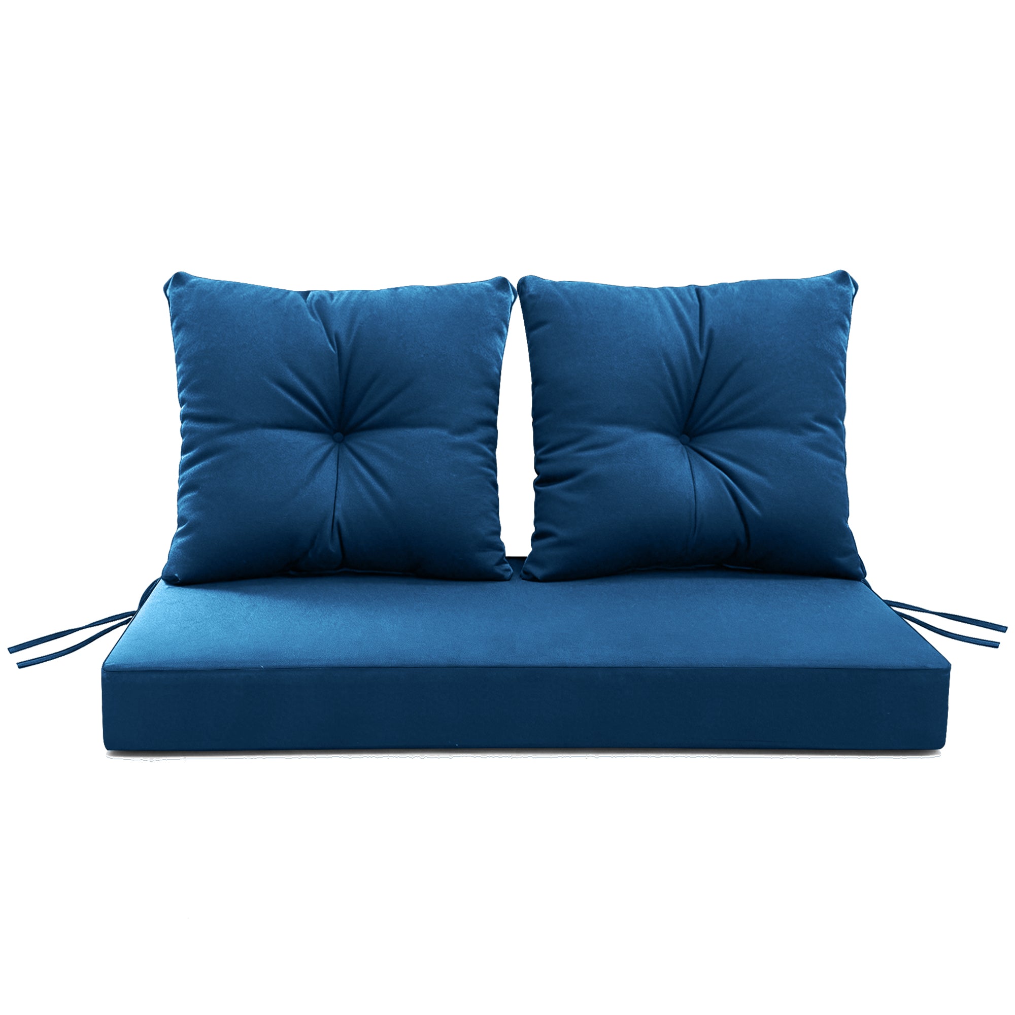 ARTPLAN Outdoor Loveseat Deep Seat Cushion Set, 46"x24"x4" Water Repellent Fade-Resistant Patio Cushions, Solution-Dyed Fabric with Removable Zipper Cover, High-Density Foam for Bench, Swing & Patio Furniture