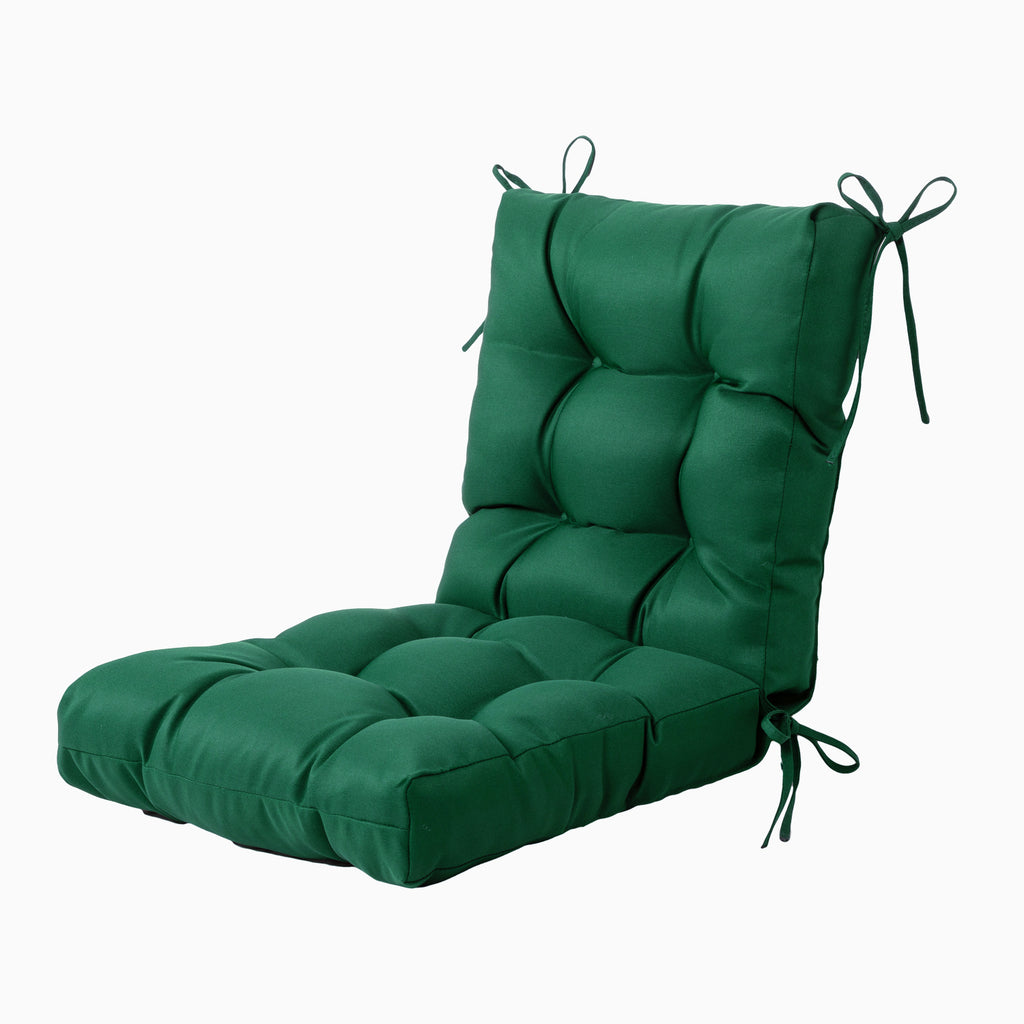 Artplan Outdoor Cushions Wicker Tufted Pillow with Back for Outdoor Furniture, Rocking Chair Cushion Premium Tufted Pads Set of Upper and Lower with Ties