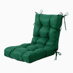 Artplan Outdoor Cushions Wicker Tufted Pillow with Back for Outdoor Furniture, Rocking Chair Cushion Premium Tufted Pads Set of Upper and Lower with Ties