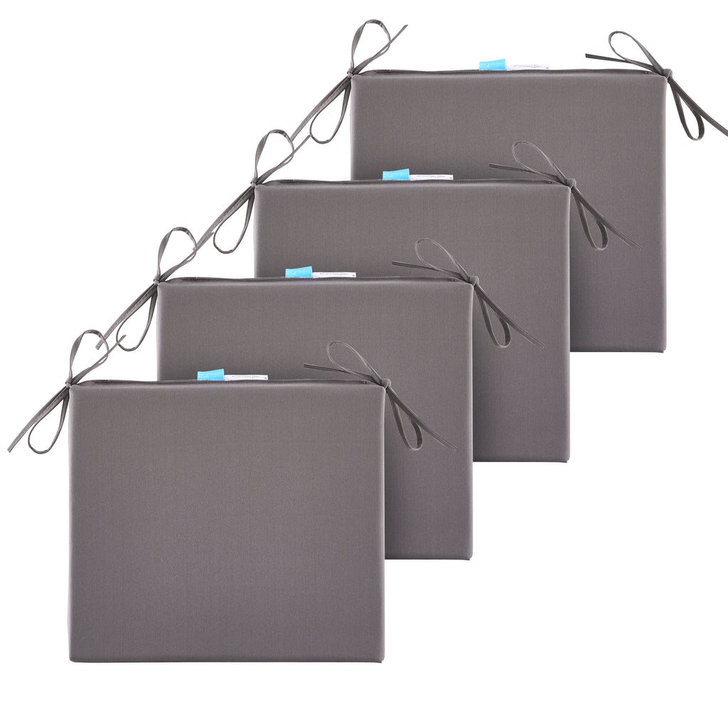 Outdoor Chair Cushions for Patio Furniture, Waterproof Outdoor Cushions, Round Corner Patio Chair Cushions Set of 4 with Ties,17"x16"x2"