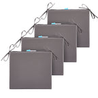 Outdoor Chair Cushions for Patio Furniture, Waterproof Outdoor Cushions, Round Corner Patio Chair Cushions Set of 4 with Ties,17"x16"x2"