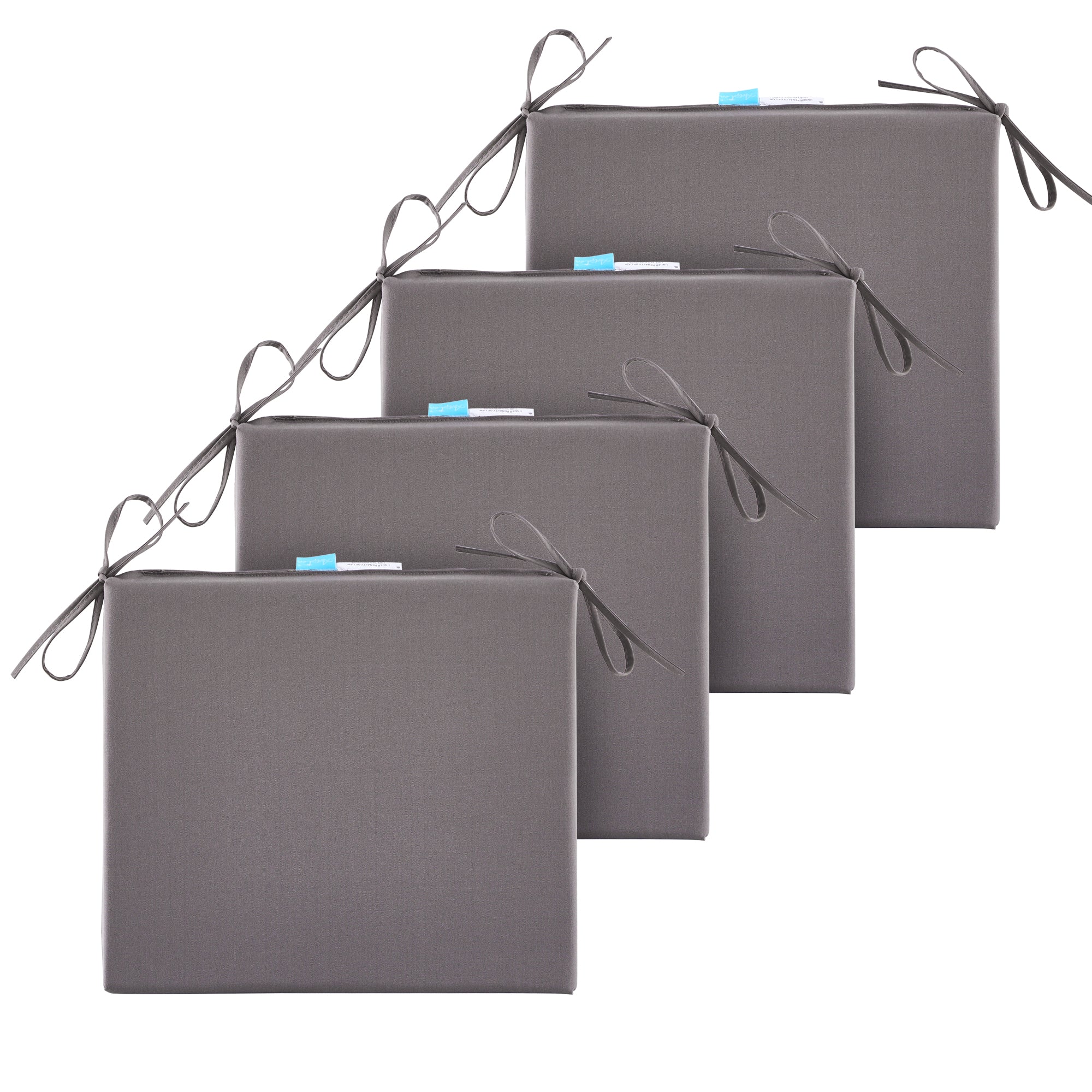 Outdoor Chair Cushions for Patio Furniture, Waterproof Outdoor Cushions, Round Corner Patio Chair Cushions Set of 4 with Ties,17"x16"x2"