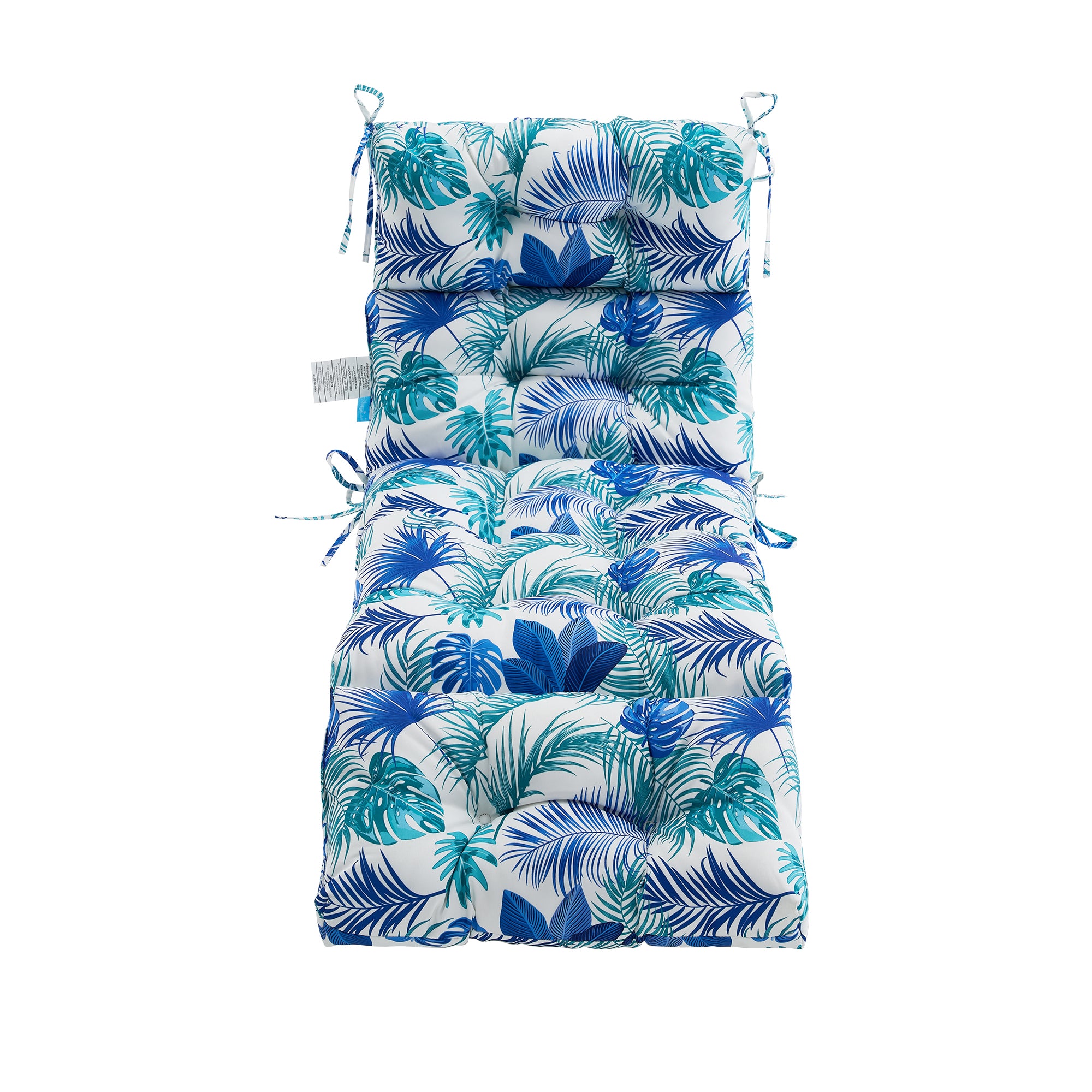 ARTPLAN Outdoor Chaise Lounge Cushion 72x22x4 inches, Floral Tufted Thick Replacement Cushion with Ties, All Weather Wicker Patio Furniture Cushion
